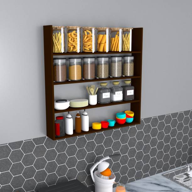 Flipkart Perfect Homes Studio Multipurpose Wooden Kitchen Wall Shelf/Kitchen Storage Shelf/Rack Shelf for Home Engineered Wood Display Unit