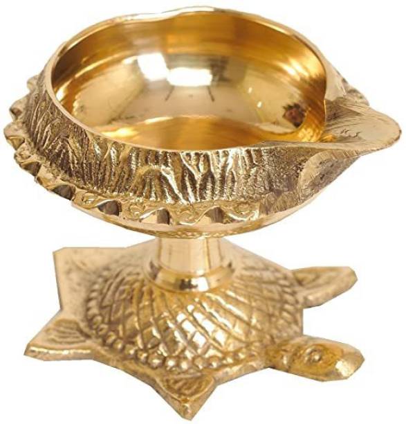 Fashion Bizz Brass Table Diya| Kachua Shaped Brass Diya| Decorative Brass Diya Set of 1 Pc Brass Table Diya