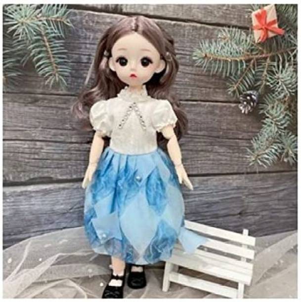 Tickles Set Movable Jointed 3D Eyes Fashionable Doll with Frock