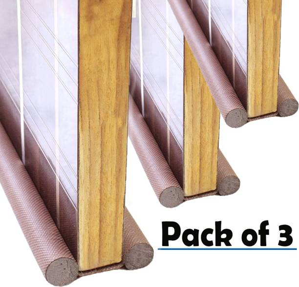WHAAKART Pack of 3 PVC Door Guard Gap Filler for Door Bottom Seal Strip Sound Proof Reduce Noise Reduce Door Dust, Insects Protector (3 feet) Floor Mounted Door Stopper