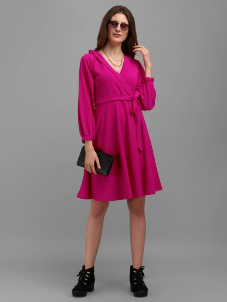 Women Wrap Pink Dress Price in India