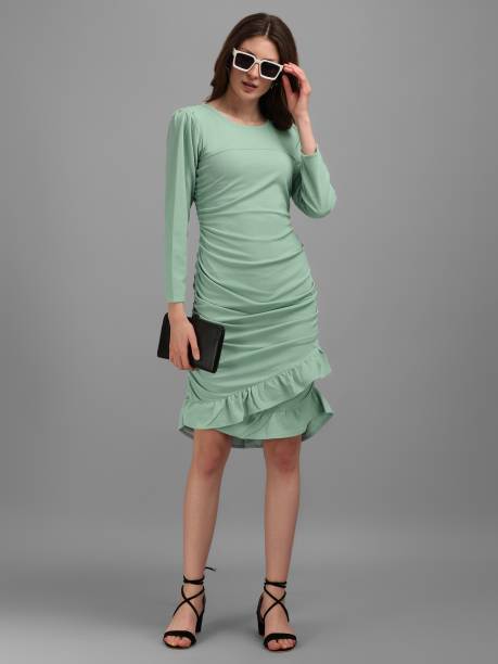 Women Bodycon Light Green Dress Price in India