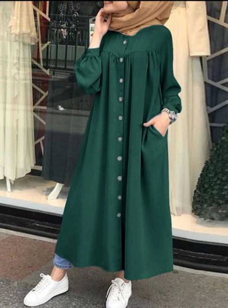 Women Maxi Dark Green Dress Price in India