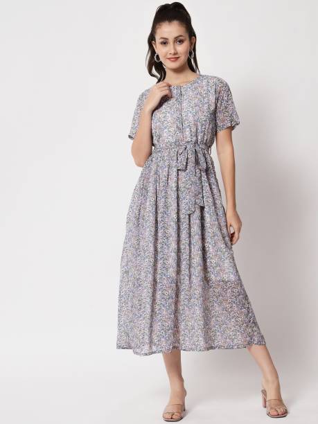 Women A-line Grey Dress Price in India