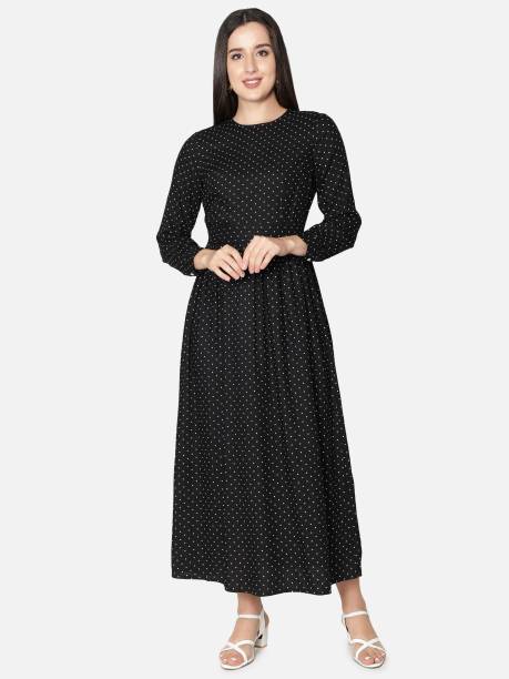 Women Maxi Black Dress Price in India