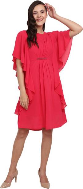Women A-line Pink, Pink Dress Price in India