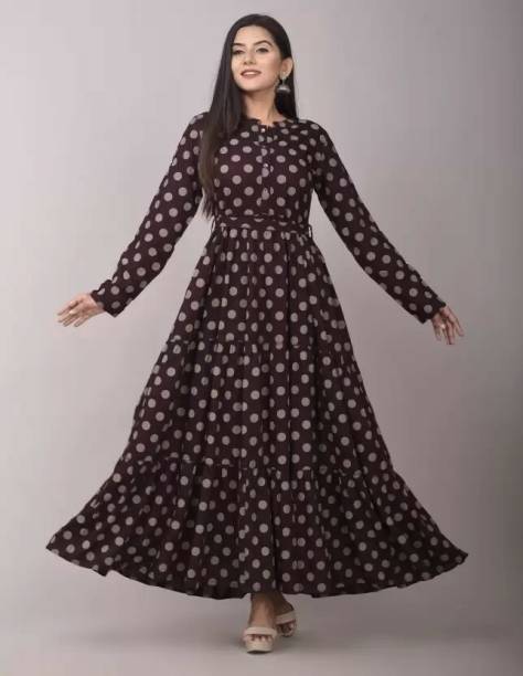 Women Gown Maroon Dress Price in India