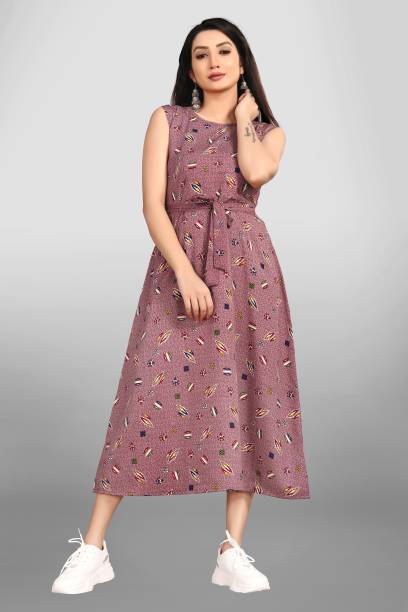 Women A-line Multicolor Dress Price in India