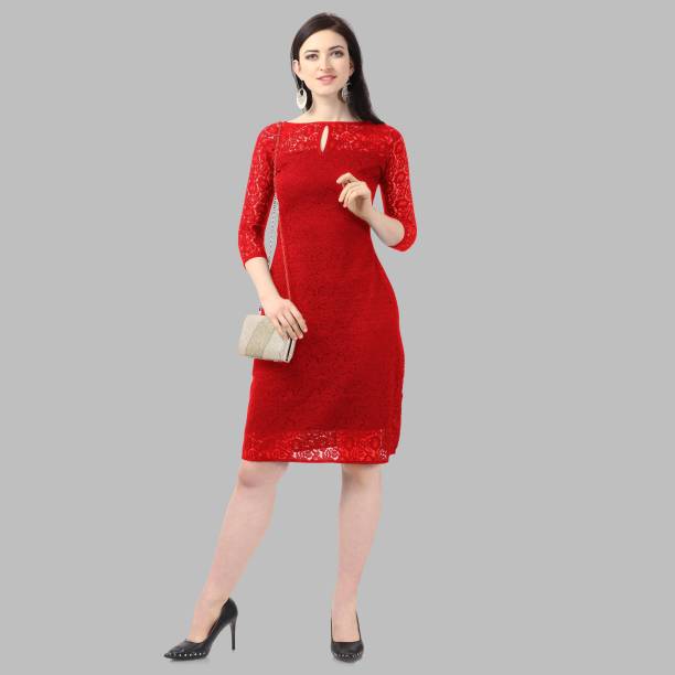 Sheetal Associates Women A-line Red Dress