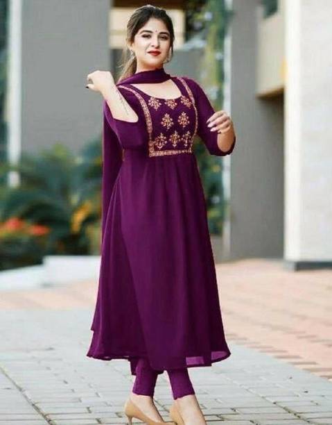 Women A-line Purple Dress Price in India