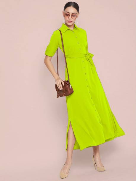 Women Maxi Light Green Dress Price in India
