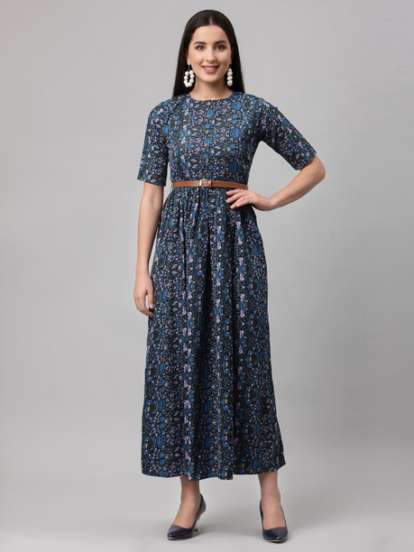 fit and flare ankle length dress