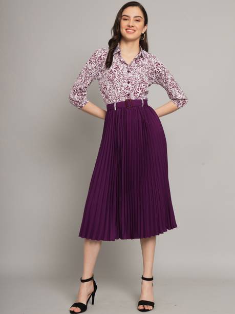 Women A-line Purple Dress Price in India