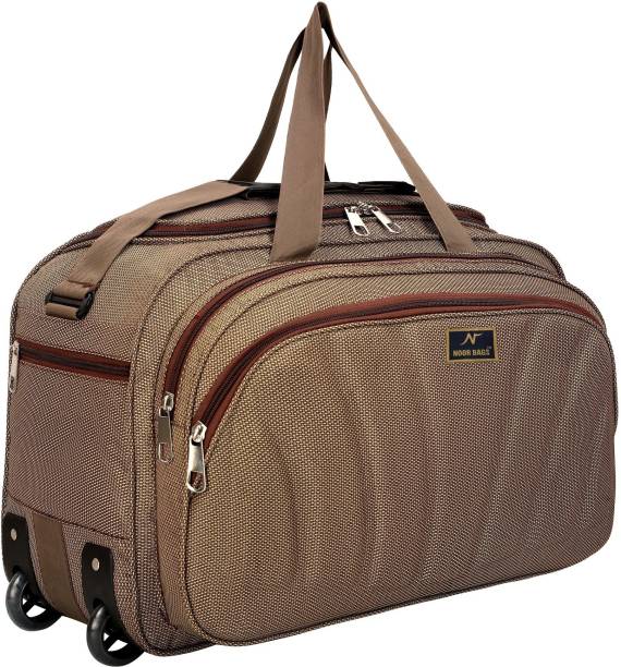 45 L Strolley Duffel Bag - Unisex Polyester Expandable Travel Duffel Bag with 2 Wheels - Brown - Regular Capacity Price in India