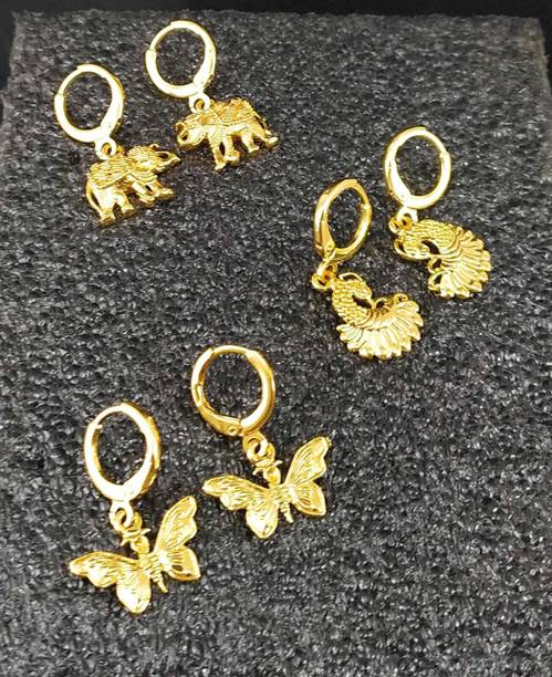 Gold earrings in 3 grams with price Clearance