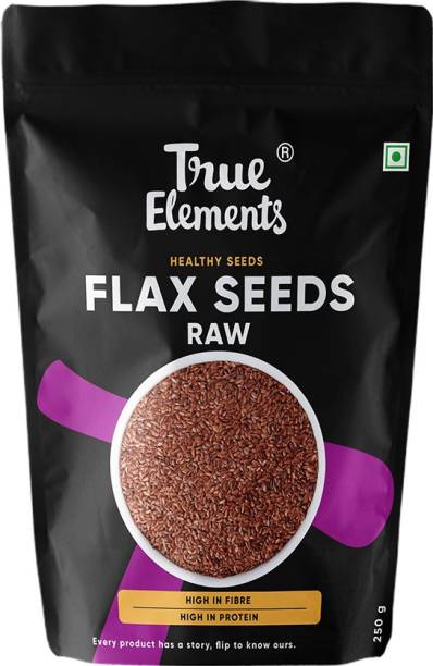 True Elements Raw Flax Seeds, Healthy edible Seeds, Rich in Omega 3 Fatty Acid. Weight loss Brown Flax Seeds