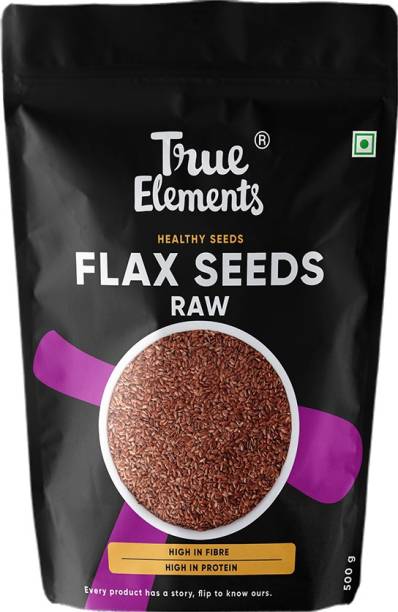 True Elements Raw Flax Seeds, Omega 3 Fatty Acid Rich, Healthy Super Seed, Immunity Booster Brown Flax Seeds