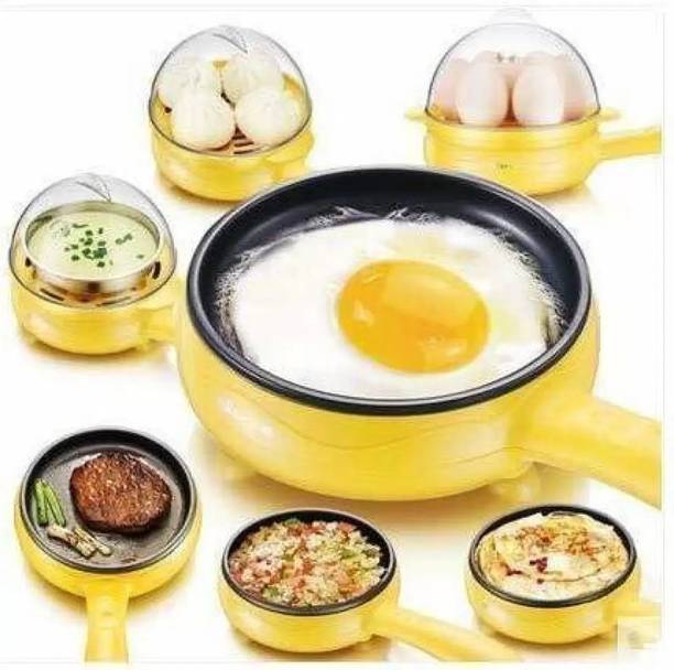 Niclas 2 in 1 Electric Egg Boiler Steamer Non-Stick Omelette Frying Pan Boiled Egg Fry Steaming Boiling Roasting Heating Automatic Off Device Egg Cooker(7 Egg) Egg Cooker
