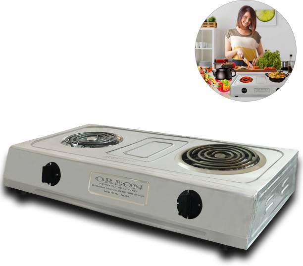 Orbon Double Heavy Stainless Steel 1000 Watt + 2000 Watt Electric G Coil cooking Stove Electric Cooking Heater