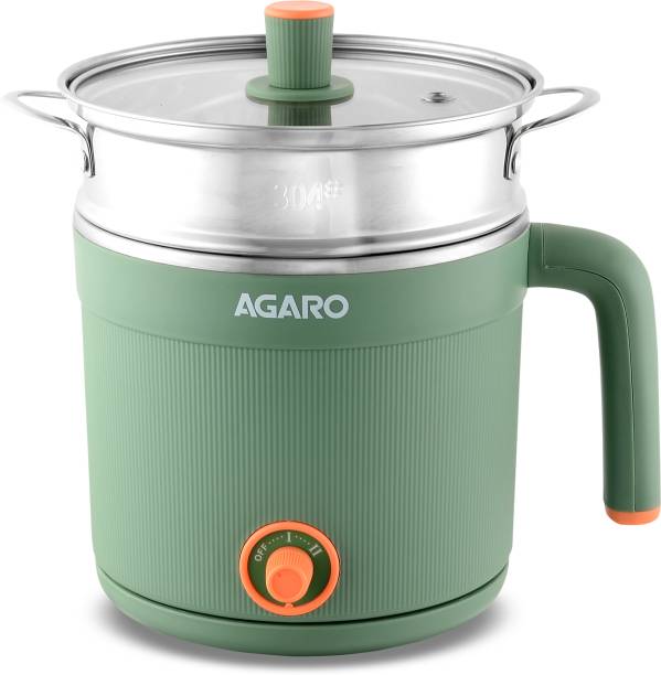 AGARO Regency Multi Cook Kettle With Steamer, 1.2L Inner Pot, Double Layered Body, Multi Cooker Electric Kettle