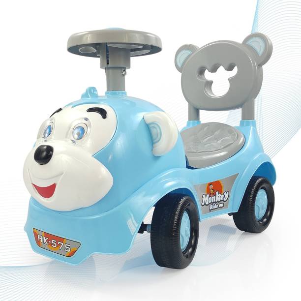 Miss & Chief Monkey Rideon for kids, Baby Car, Push Car for baby with Horn, Backrest Rideons & Wagons Non Battery Operated Ride On