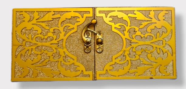 Hokista Leatherette Finish MDF Cash box with Laser Cut Acrylic Mirror Jewellery Box Envelopes