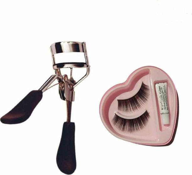 NIMG Eyelashes Curler And Artificial HEART SHAPE Eyelashes With Glue,for Women Girls