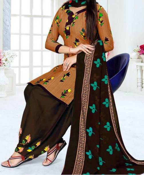 Unstitched Crepe Salwar Suit Material Paisley Price in India