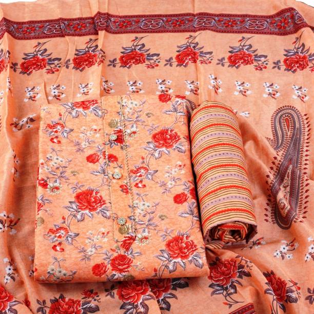 Unstitched Pure Cotton Salwar Suit Material Floral Print Price in India