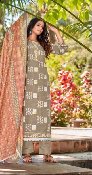 Unstitched Pure Cotton Salwar Suit Material Printed Price in India