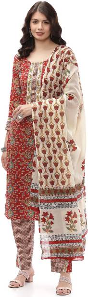Unstitched Cotton Blend Salwar Suit Material Solid Price in India
