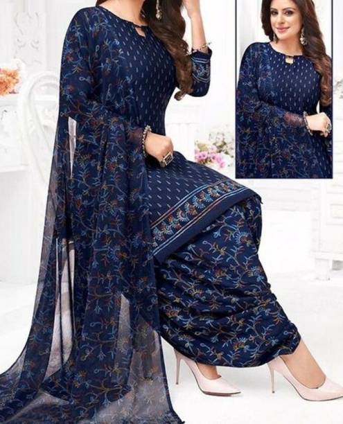 Unstitched Crepe Salwar Suit Material Paisley Price in India