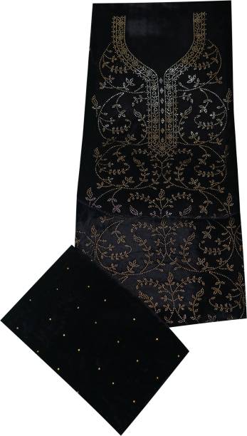 Unstitched Velvet Salwar Suit Material Embroidered Price in India