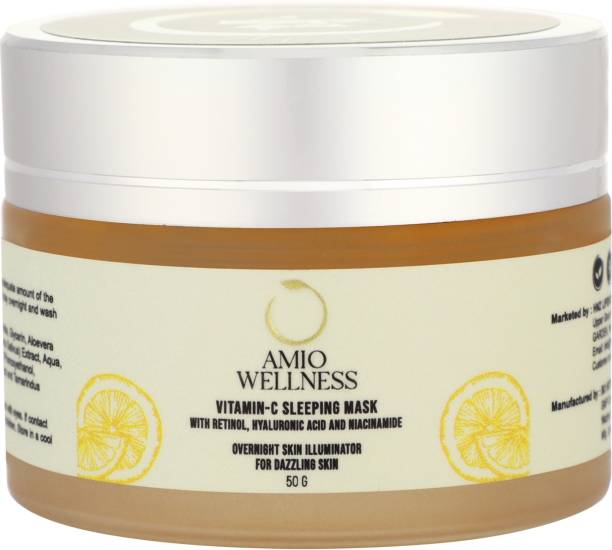 Amio Wellness Vitamin C Sleeping Mask for Glowing Skin Sleeping Gel for Men & Women 50gm