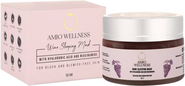 Amio Wellness Wine Sleeping Mask – for blushing skin | Reduces fine lines, wrinkles – 50gm