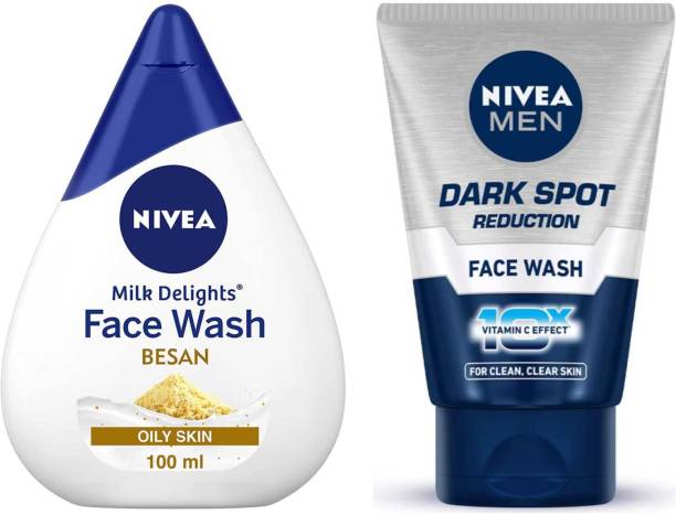 NIVEA Darkspot FW and MD Besan FW100ml set of 2 Face Wash Price in India
