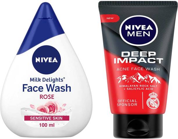 NIVEA DI Acne FW and MD Rose FW 100ml Face Wash Price in India