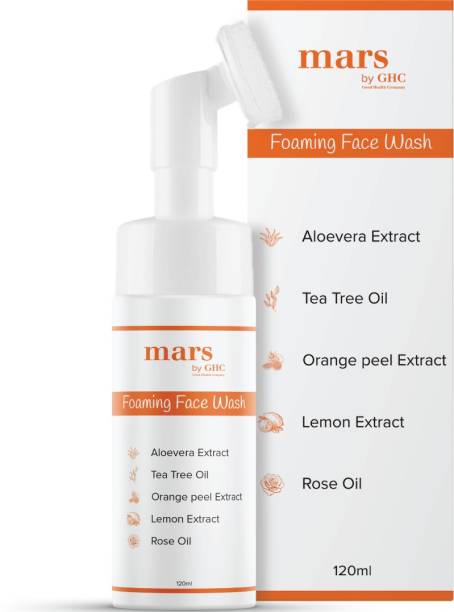 mars by GHC Foaming  With Built-in Brush, Tea Tree, Aloe Vera, Vitamin C-No Paraben Face Wash