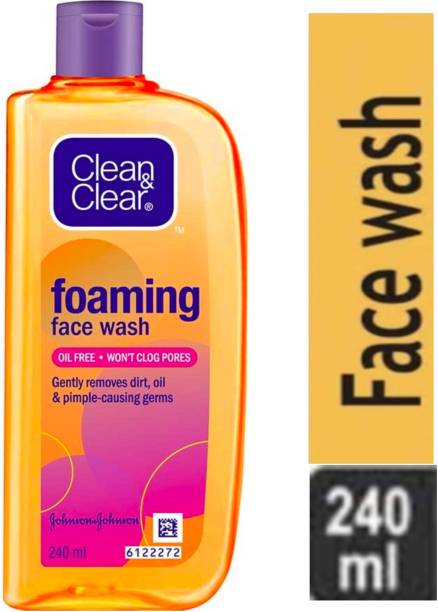 Clean & Clear Foaming , oil free , gently removes dirt, oil & pimple -causing germs *^ 240 ml Face Wash