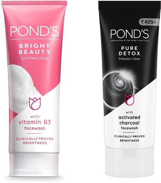 POND's Bright Beauty Spot-less Glow FaceWash + Pure Detox Anti-Pollution Purity  Face Wash