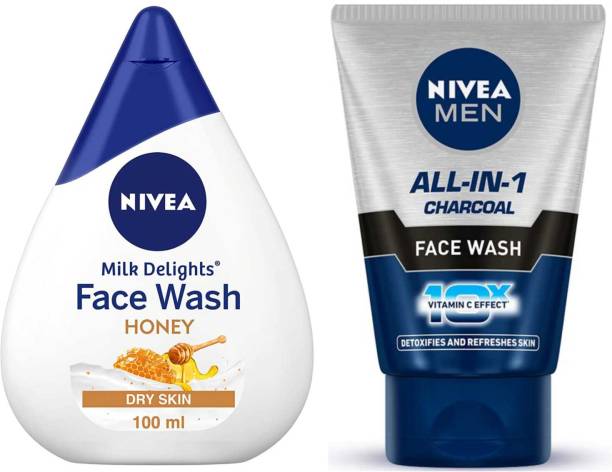 NIVEA All In One FW and MD Honey FW 100ml set of 2 Face Wash Price in India