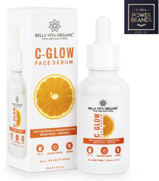 Bella vita organic C-Glow Face Serum |Brightens & Even Skin Tone | Vitamin C ,E & B3 |30 ml