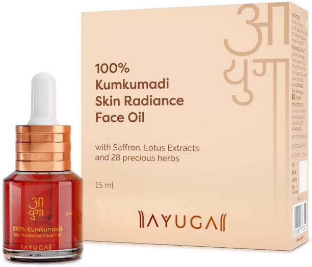 Ayuga 100% Kumkumadi Skin Radiance Face Oil with Saffron & Lotus Extracts for Radiant & Glowing Skin - 15ml