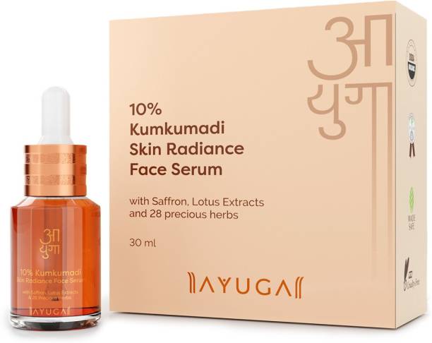 Ayuga 10% Kumkumadi Skin Radiance Face Serum with Saffron & Lotus Extracts for Radiant & Glowing Skin - 30ml