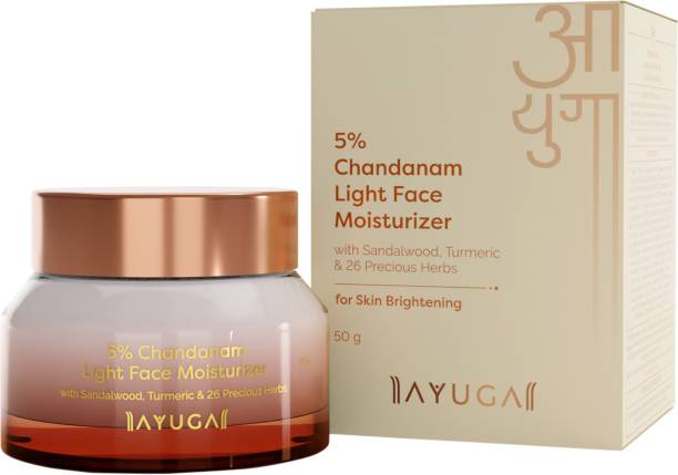 Ayuga 5% Chandanam Light Face Moisturizer Day Cream, with Sandalwood & Turmeric - 50g