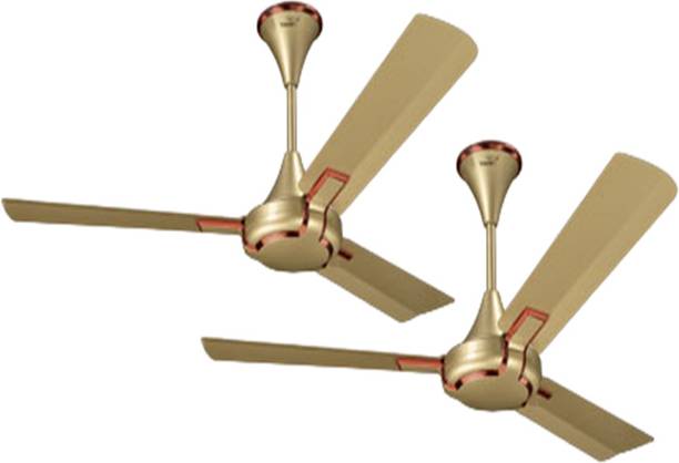 V-Guard GLADO PRIME VX 1 Star 1200 mm Energy Saving 3 Blade Ceiling Fan (IMEPRIAL GOLD, Pack of 2)