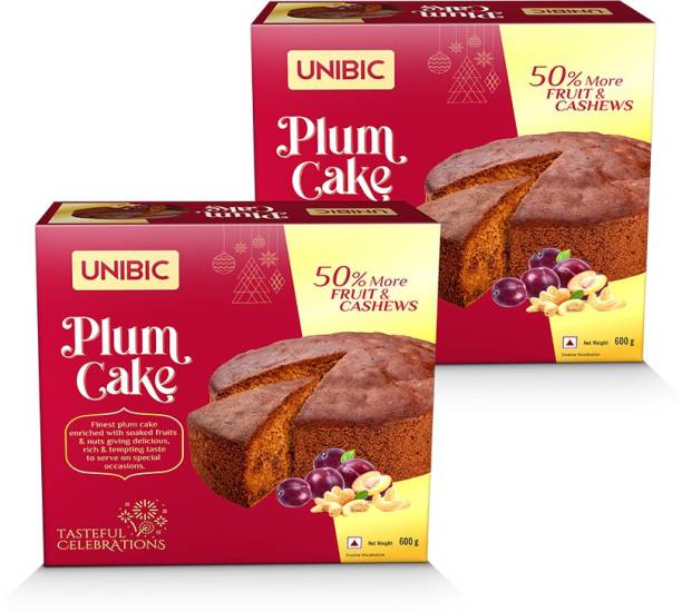 UNIBIC Premium Plum Cake 600Gms (Pack of 02) Paper Gift Box