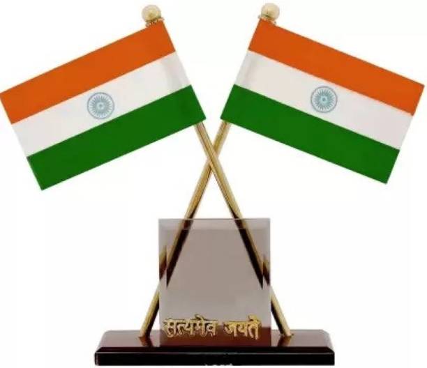 RGDREAMS RGDREAMS Indian Flag with Satyamev Jayate Double Sided Wind Car Dashboard Flag Flag