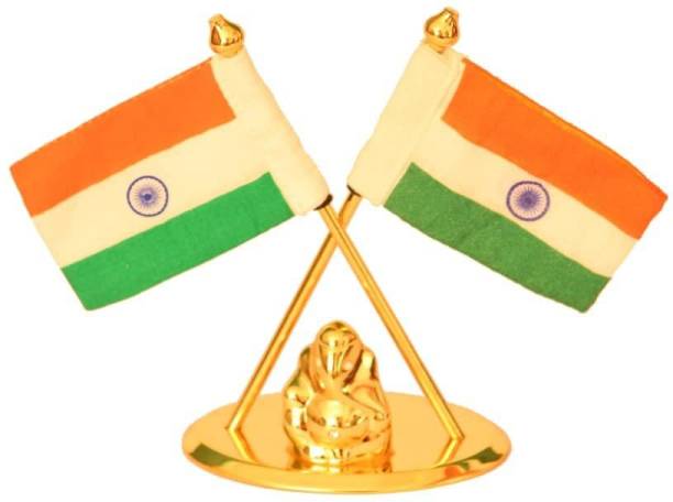 BLUZON INDIA Double Sided Wind Car Dashboard Flag Flag