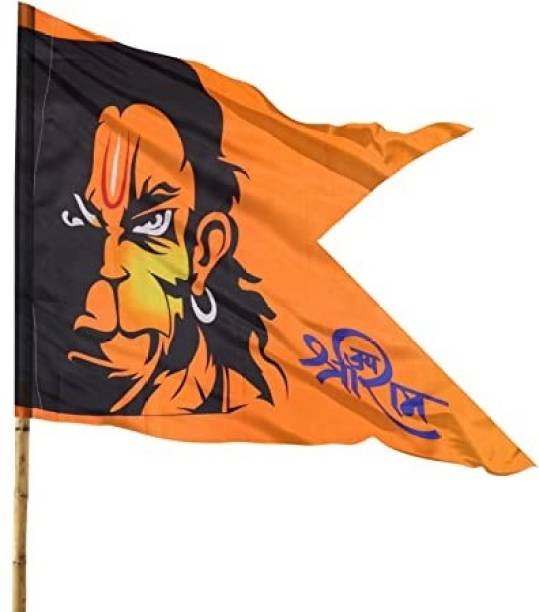 Krishna Stores hanuman flags A-Foldable Hand Flag Flag